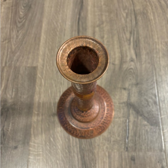 Hammered Copper Candlestick Holder Decor - Picture 5 of 7